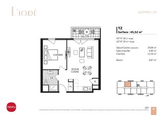  Appartement � vendre 2 pi�ces 46 m�