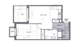  Appartement à louer 2 pièces 43 m²