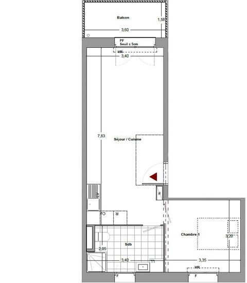  Appartement � louer 2 pi�ces 43 m�