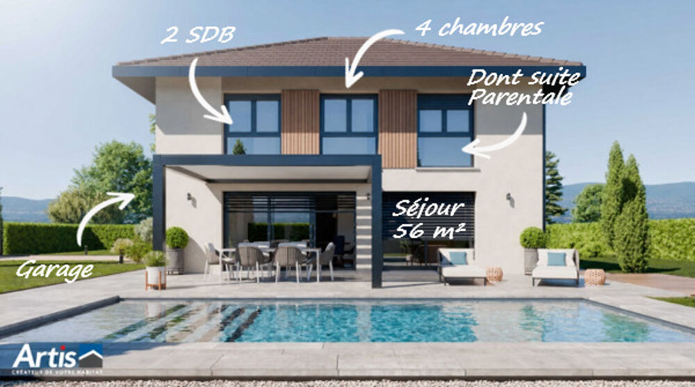 Vente Maison PREVESSIN - Secteur Puggins- Terrain 790 m² + Maison ARTIS 145m² avec Garage Prevessin moens