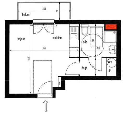  Appartement � louer 1 pi�ce 27 m�