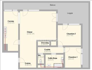  Appartement à vendre 3 pièces 75 m²