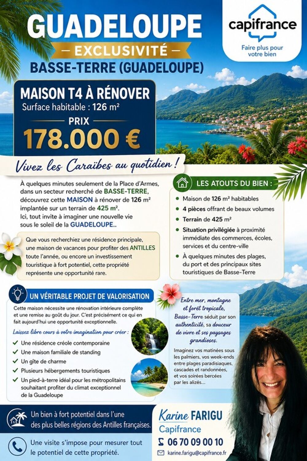 Maison 4 pièces 126 m² · à Basse Terre · 126 m² · 178 000 €