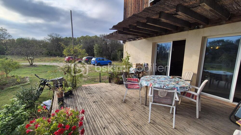A VENDRE MAISON ECOLOGIQUE 4 FACES DE 100M² SUR TERRAIN AGRICOLE BIO DE 17843M² A ORTAFFA - HORS LOTISSEMENT - TROIS CHAMBRES -