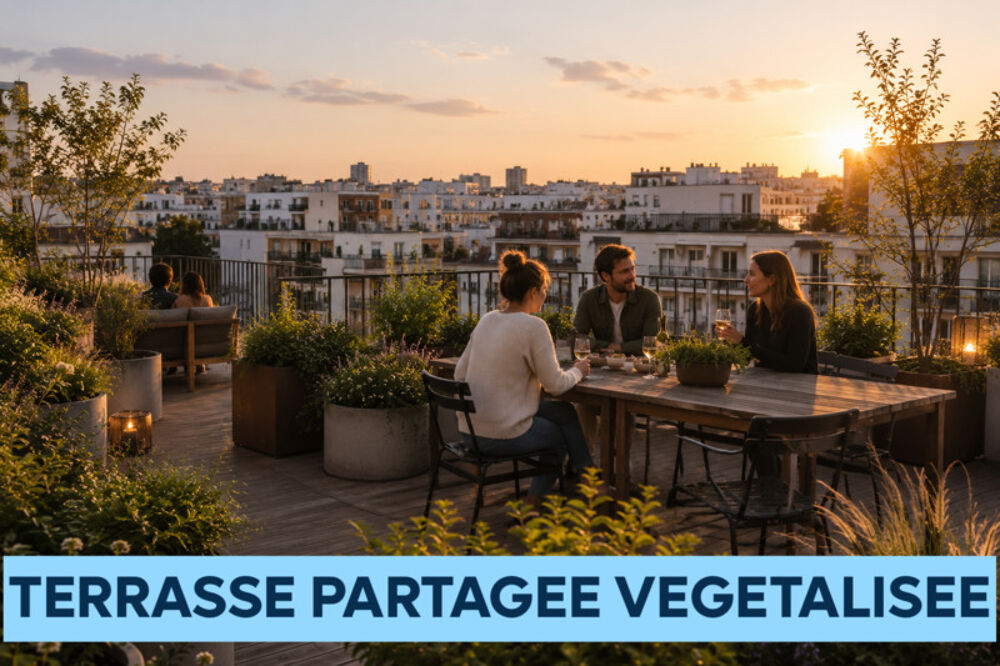 Vente Appartement Deux terrasses, une vraie pièce de vie et le parc à proximité - Paris 18e Paris 18