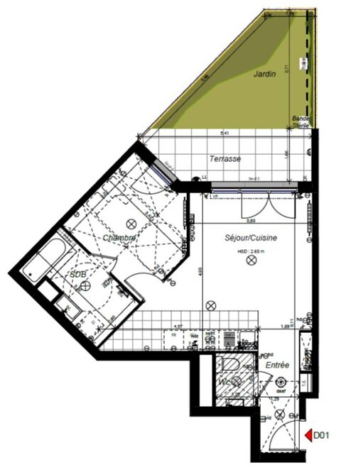  Appartement � louer 2 pi�ces 46 m�