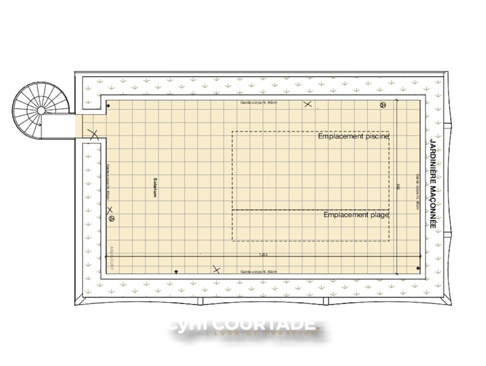 Montpellier, Dpt Hérault (34), Exceptionnel T4 de 120,81 m² en dernier étage  Terrasse & Solarium 118,47 m²