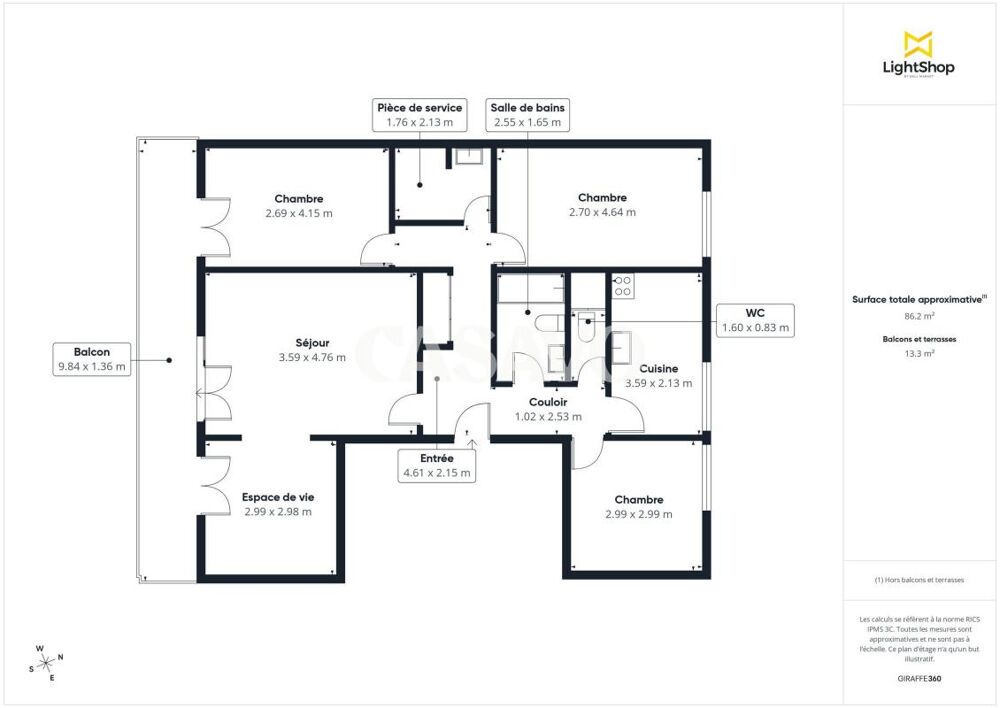 Vente Appartement Vente Appartement 5 pièces de 86m² - 13090 Aix-en-Provence Aix en provence