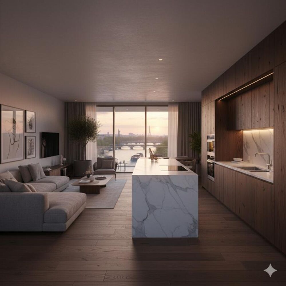 ** Superbe Appartement en Étage Élevé avec Terrasse avec vue dégagée sur la Seine + Parking, Quartier Rives de Seine**