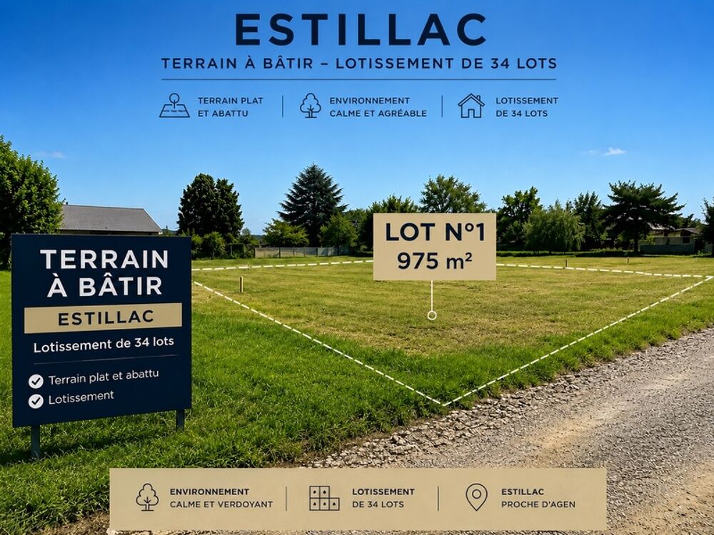 Vente Terrain Terrain à vendre  ESTILLAC (47) Estillac