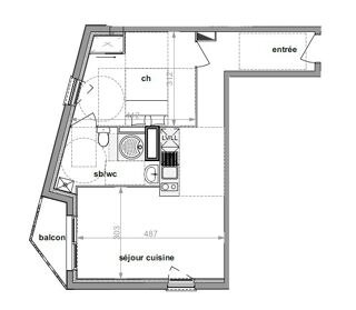  Appartement � louer 2 pi�ces 42 m�