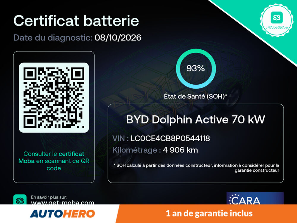 Dolphin Electrique 60.4 kWh Comfort 204 ch 2025 occasion 92130 Issy-les-Moulineaux