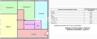  Appartement  vendre 3 pices 72 m