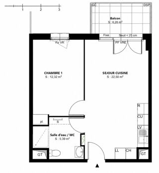  Appartement à louer 2 pièces 39 m²