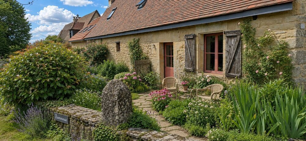Maison composée de deux parties à vendre 5 pièces LA CHAPELLE AUBAREIL (24)