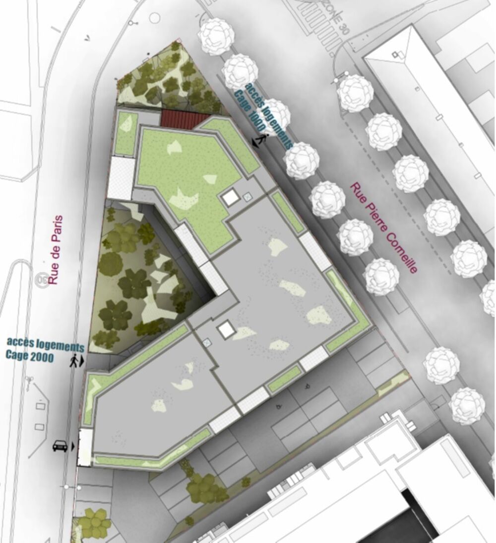 appartement T2 neuf à vendre SOTTEVILLE LES ROUEN (76), surface hab. 40.95 m2 + terrasse 6.38 m2