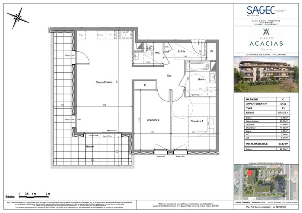 Appartement à vendre 2 pièces DOUVAINE (74)