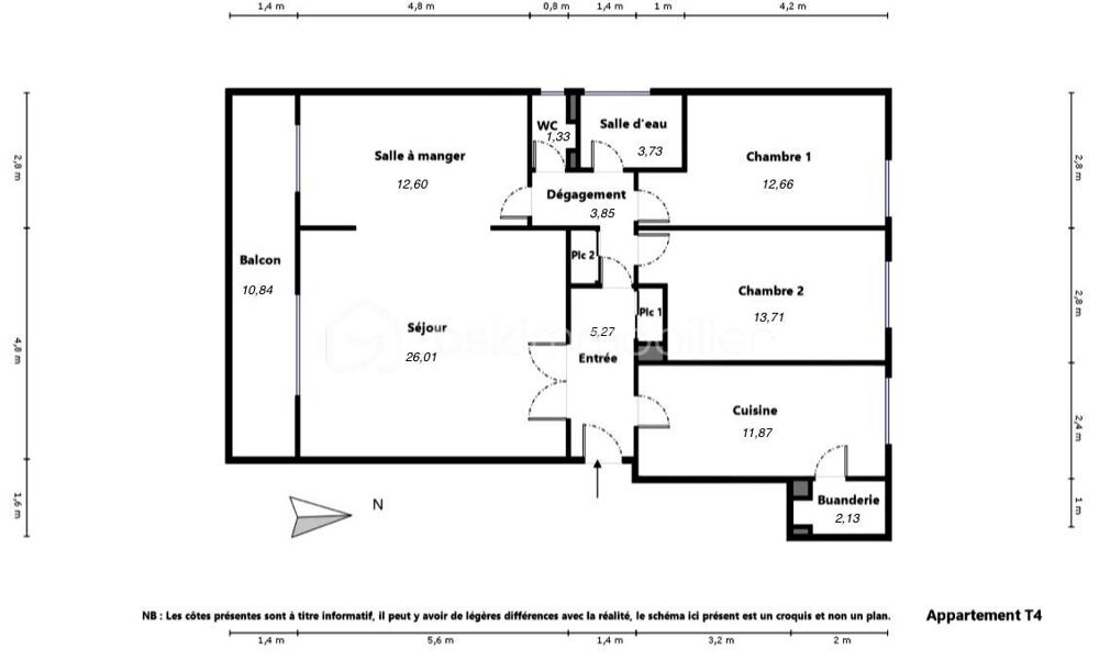 Appartement  4 pièces  Ville-dAvray