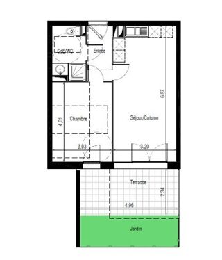  Appartement à louer 2 pièces 41 m²