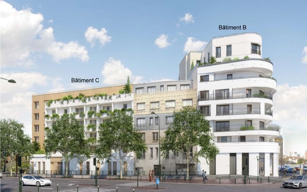 appartement T5 neuf à vendre ASNIERES SUR SEINE (92), surface hab. 96.36 m2 + balcon 8.43 m2 + park s-sol