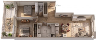  Appartement � vendre 3 pi�ces 65 m�