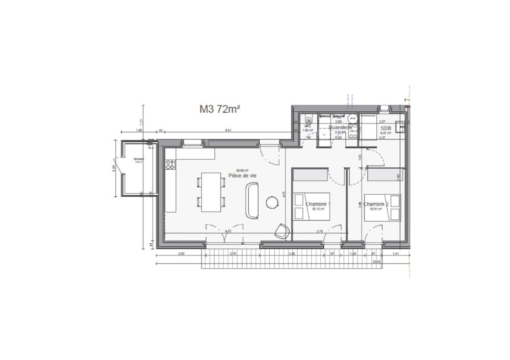 Maison ossature bois à vendre 3 pièces 72 m² à BLETTERANS (39)