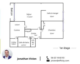 Appartement à vendre 3 pièces 54 m²
