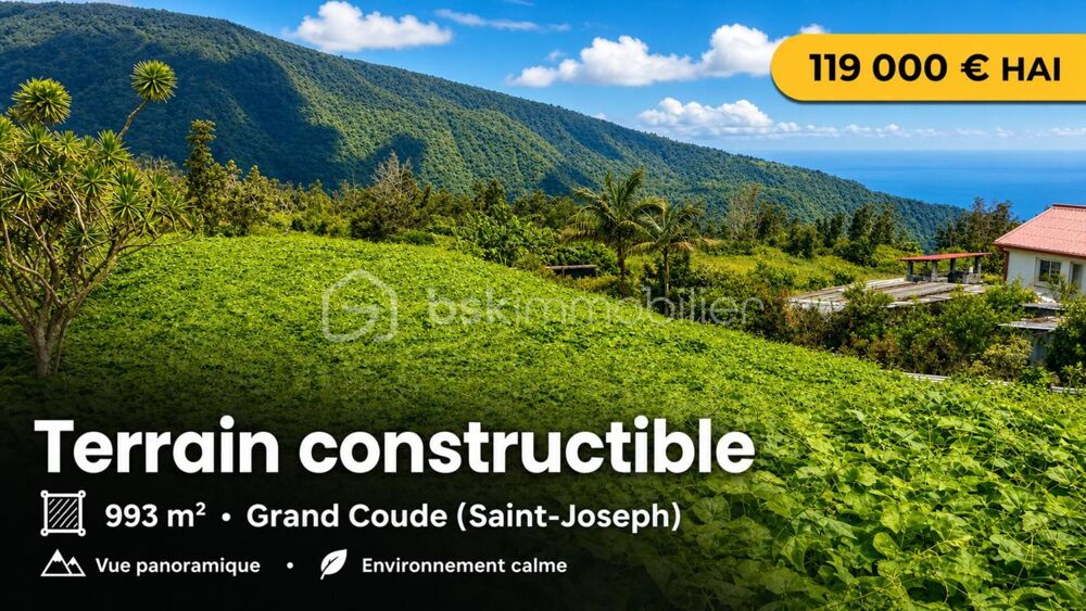 Vente Terrain Vente Terrain Constructible de 993 m² sur Saint-Joseph Saint joseph