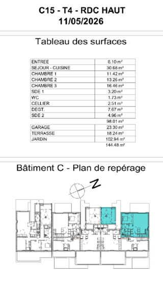  Appartement à vendre 4 pièces 98 m²