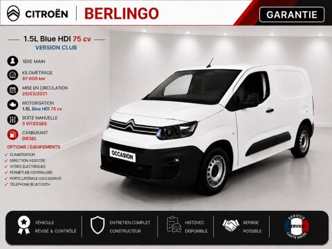 Citro&euml;n Berlingo 1&deg; Main / 1.5l B HDI 75cv Version Club CLIM/T&eacute;l/R&eacute;gul/Limit 2021 occasion Abbecourt 60430