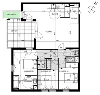  Appartement  vendre 4 pices 88 m