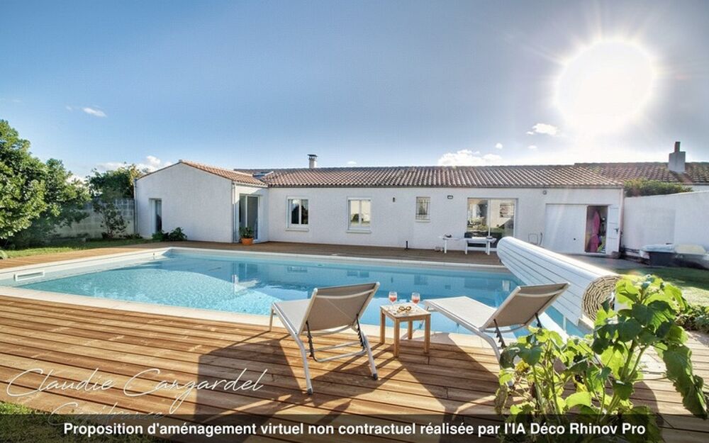 A vendre NIEUL SUR MER  Maison plain-pied lumineuse avec piscine, au calme, proche LA ROCHELLE et ILE DE RE