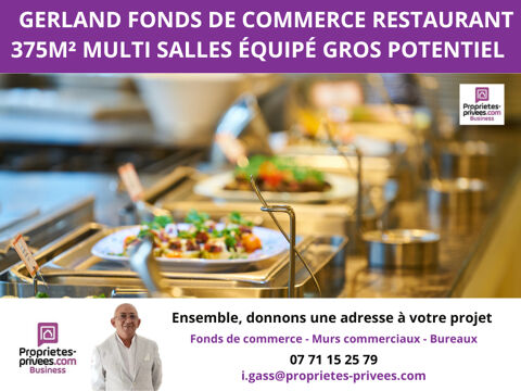 GERLAND FONDS DE COMMERCE RESTAURANT 375M&sup2; MULTI SALLES &Eacute;QUIP&Eacute; GROS POTENTIEL 352000 69007 Lyon