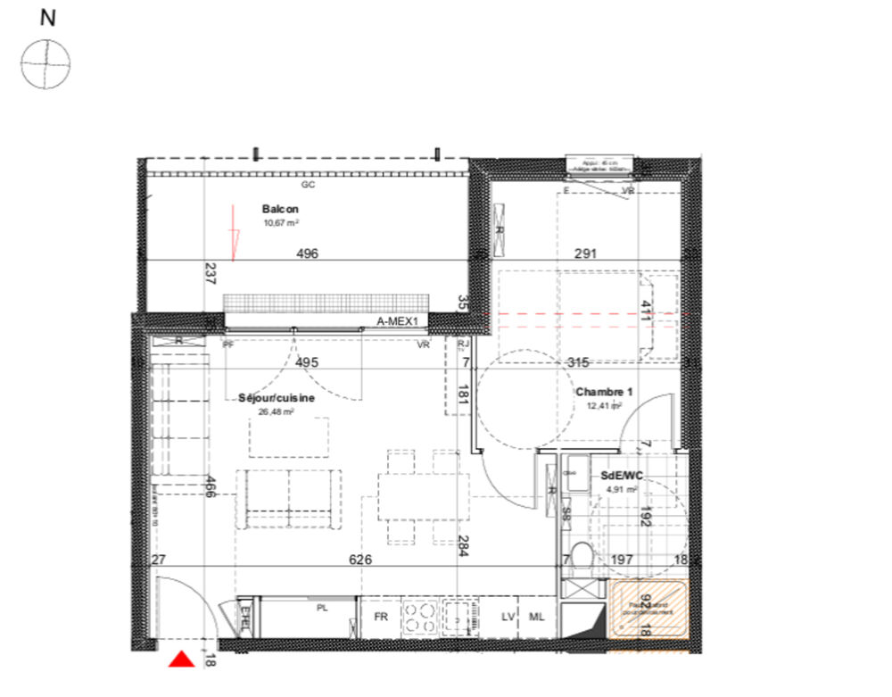 appartement à vendre 2 pièces VILLERS LES NANCY (54)