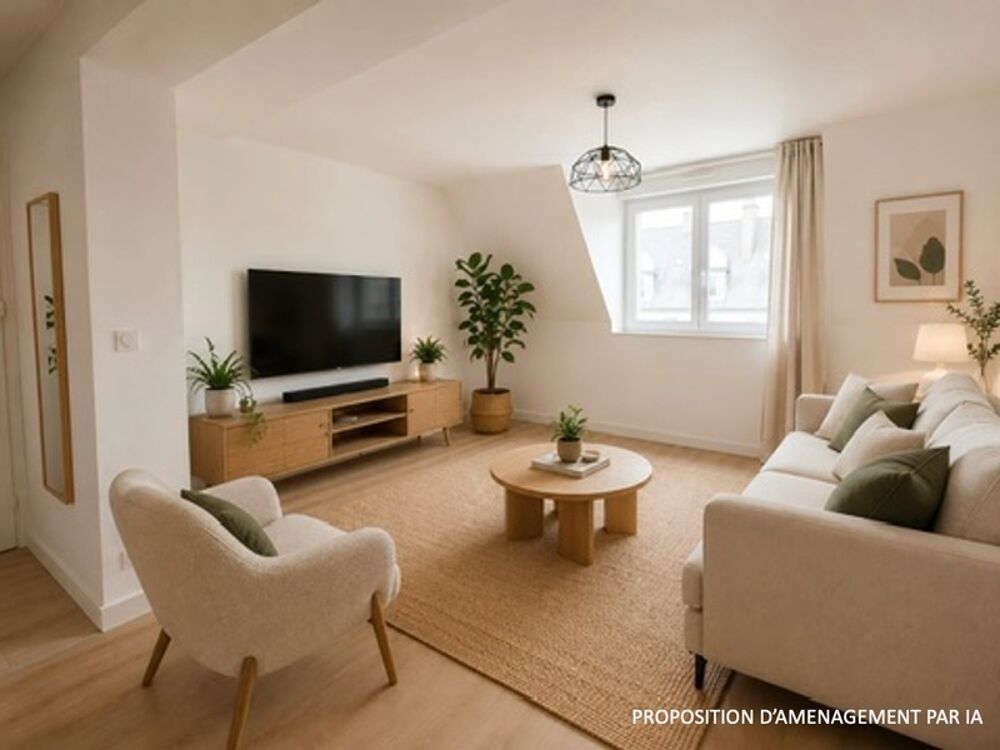 BREST, PLACE DD STRASBOURG, RARE, APT T2, BAIGNOIRE, GARAGE, CAVE, FAIBLES CHARGES, DERNIER ETAGE