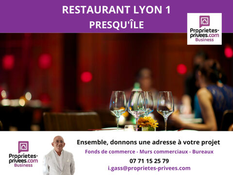69001 LYON - RESTAURANT 50 COUVERTS, PRESQU'&Icirc;LE 165000 69001 Lyon