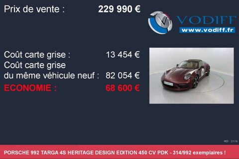 911 (993) TARGA 4S HERITAGE DESIGN EDITION 450 CV PDK 2021 occasion 67960 Entzheim