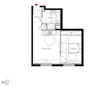  Appartement � louer 2 pi�ces 46 m�