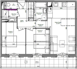  Appartement  vendre 3 pices 58 m