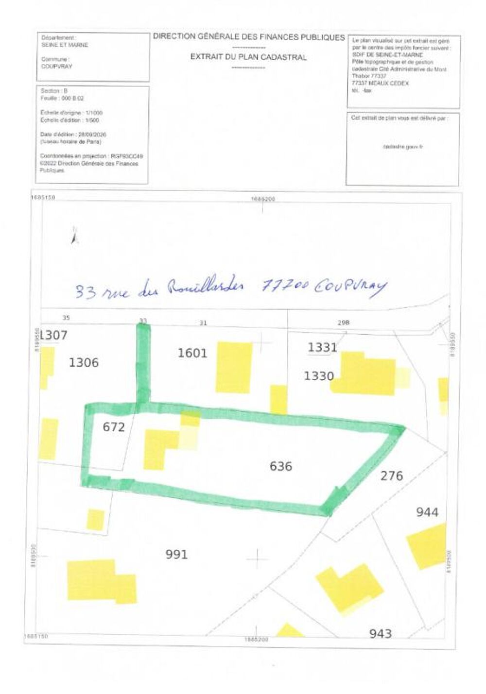 Vente Terrain Terrain viabilisé au calme Coupvray 1441 m2 Coupvray