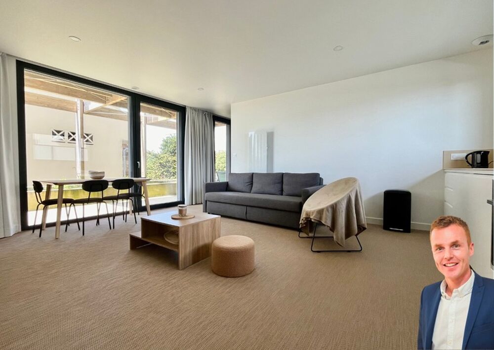 CROZON CENTRE  T2 NEUF MEUBLÉ AVEC TERRASSE 17 m²  VUE BAIE DE MORGAT  LOCATAIRE EN PLACE