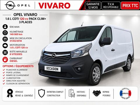 Opel Vivaro 1&deg; Main / 1.6l CDTI 120cv Clim + 3pl T&eacute;l/Clim/R&eacute;gul/Radar L1 2018 occasion Abbecourt 60430