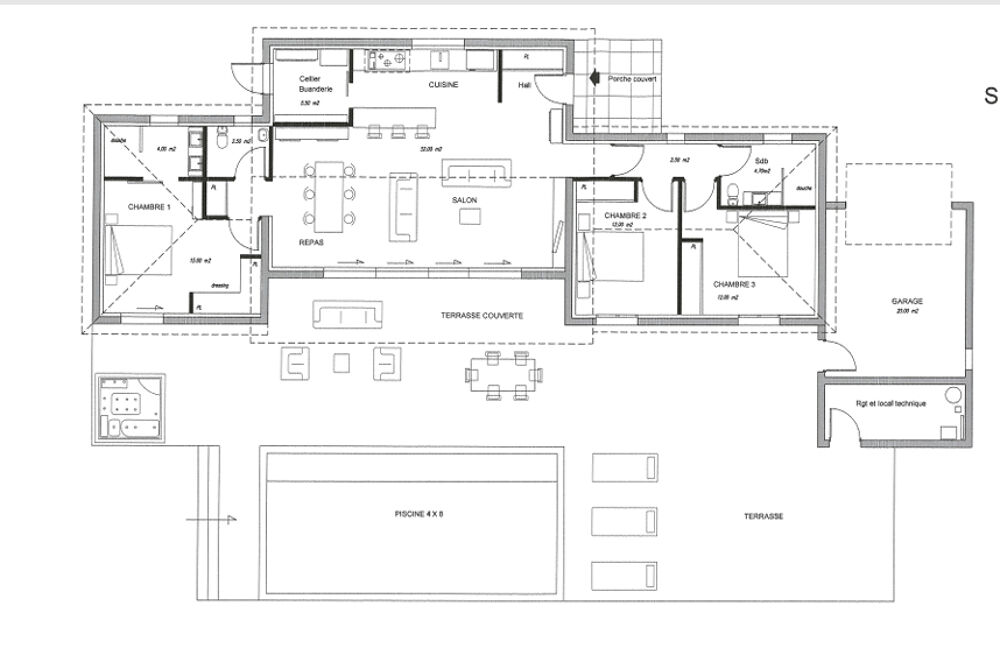 Maison T4 + garage + piscine- à proximité de 20137 LECCI - Corse du Sud - FRANCE