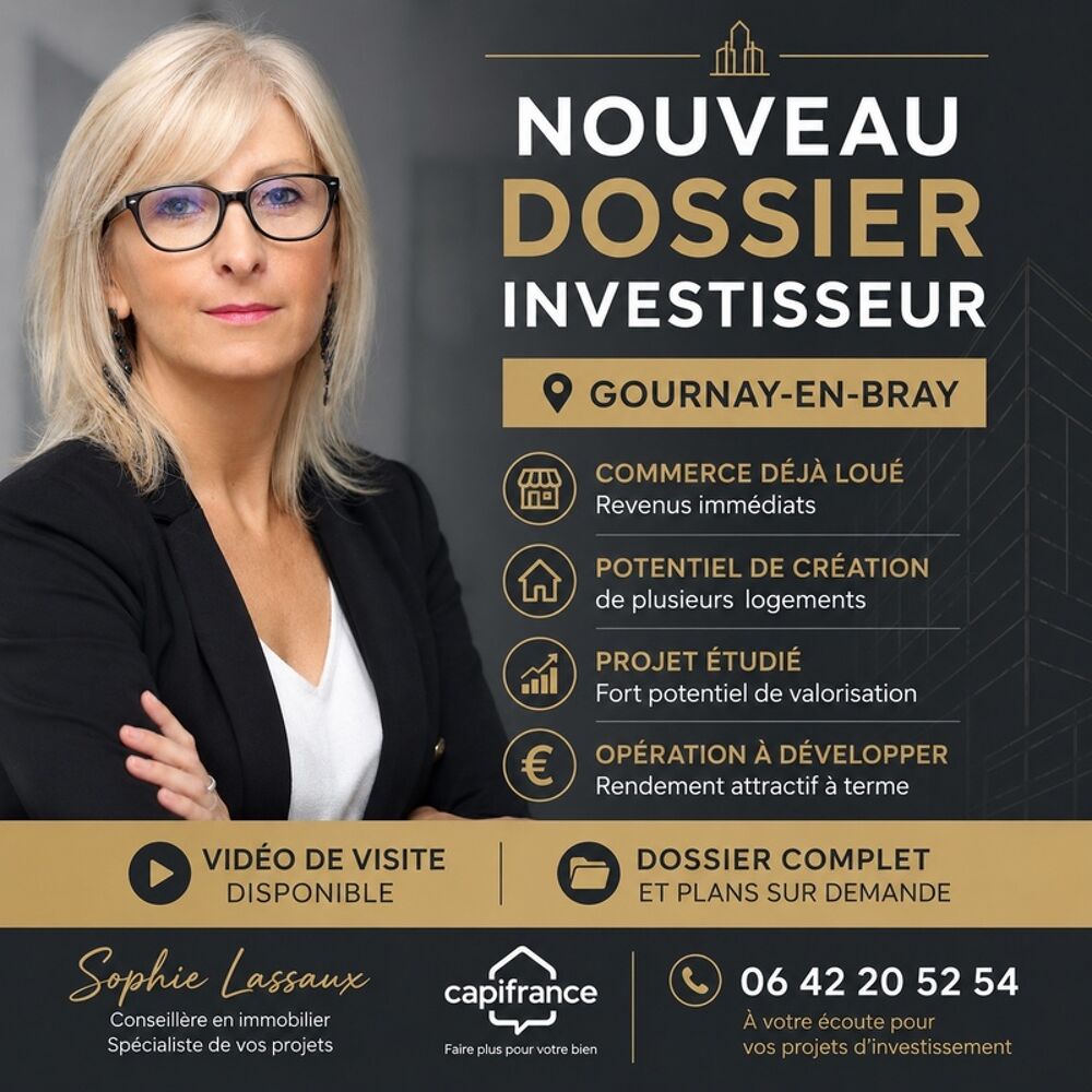 Vente Immeuble Immeuble de rapport à vendre à Gournay-en-Bray – Commerce loué et potentiel de création de 3 logements Gournay en bray