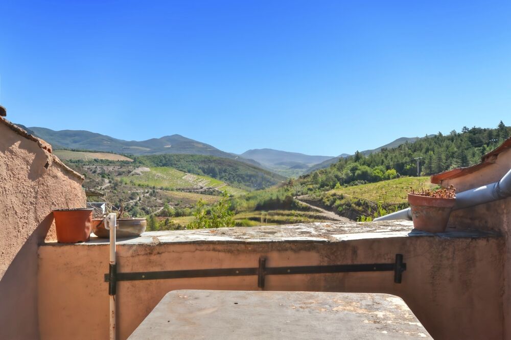 ROQUEBRUN  PROCHE SAINT-CHINIAN ET BERLOU  MAISON 3 PIÈCES  75 M²  2 CHAMBRES  TERRASSE  CAVE  VUE DÉGAGÉE  TRÈS CALME