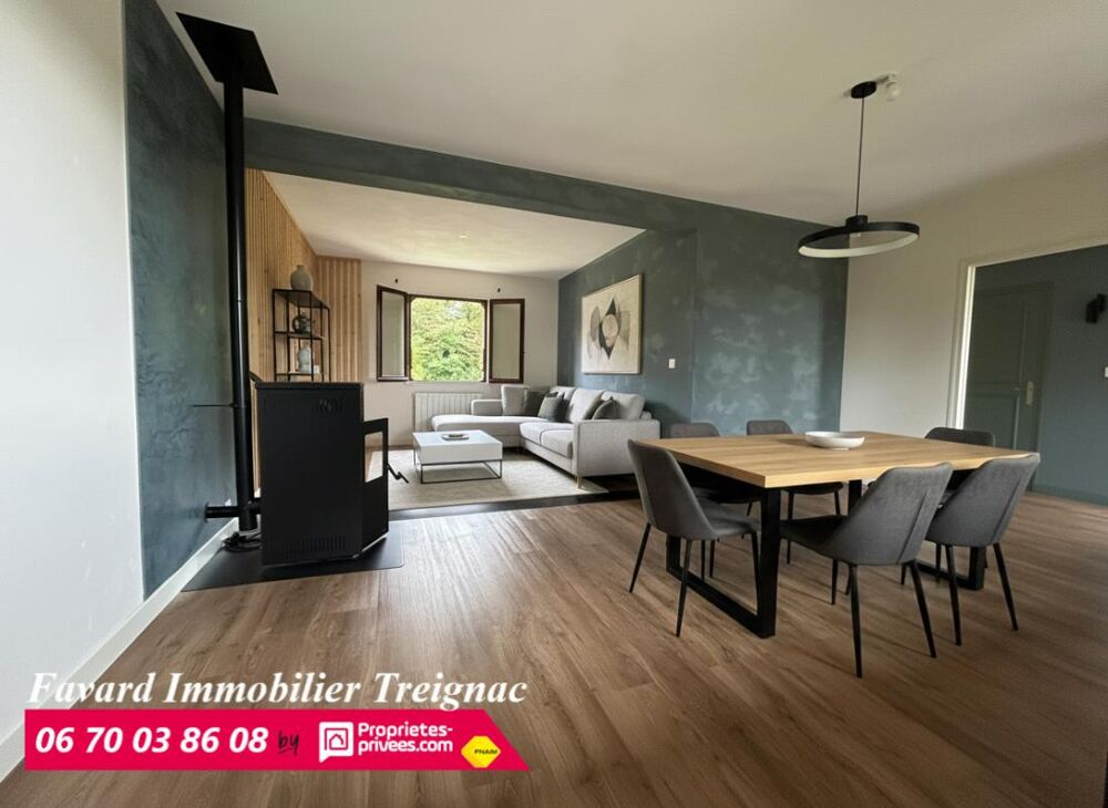 Vente Maison Maison  120 m²  3 chambres - garage  et  jardin plat  850 m² 19 260 TREIGNAC Treignac