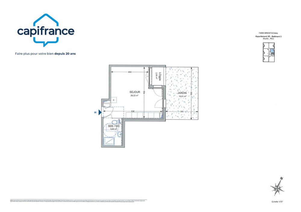 Studio de 34m² en rez de jardin - BRENTHONNE (74)