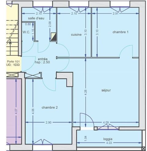  Appartement � louer 3 pi�ces 55 m�