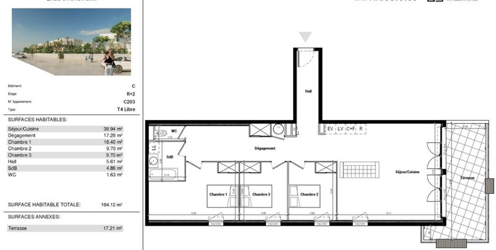 Appartement T4 spacieux à vendre Frontignan