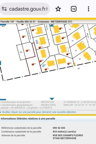  Terrain à vendre 833 m²